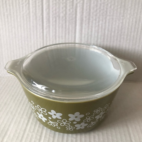 Retro Pyrex Crazy Daisy Spring Blossom Casserole With Lid 1 Qt #473 Corning - Picture 2 of 11